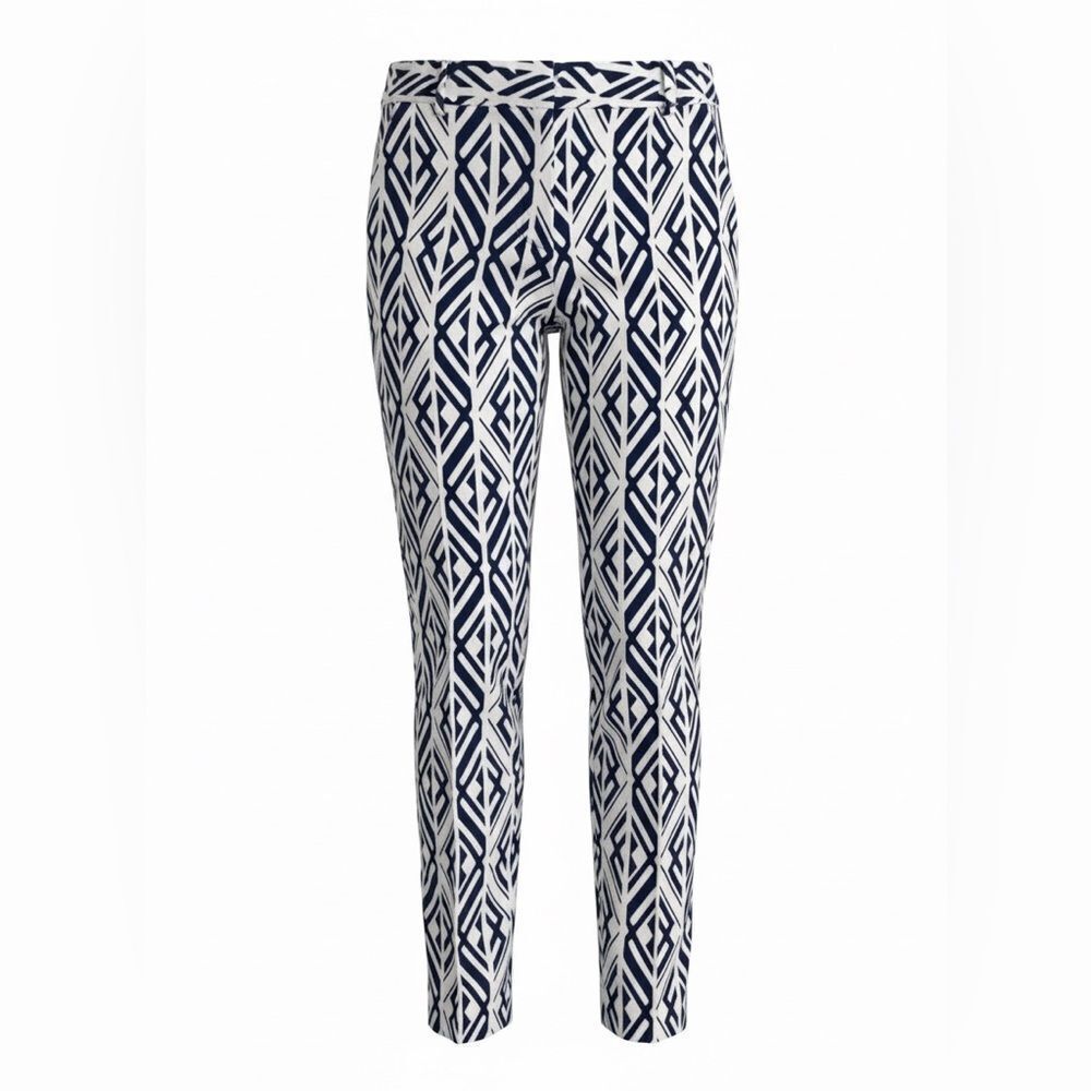 Banana Republic women’s Navy and White Geometric Print capri pants size 4